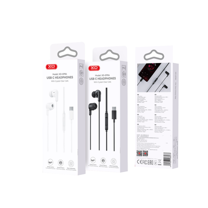 Handsfree USB-C XO Design EP84, Negru