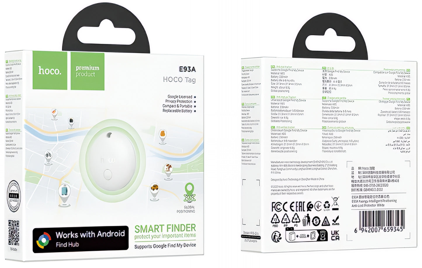 HOCO SmartTag E93A pentru Android Series, Negru