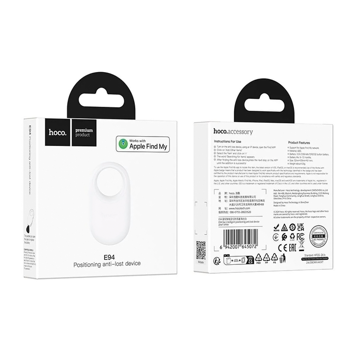 HOCO SmartTag E94 pentru iOS Series, Alb