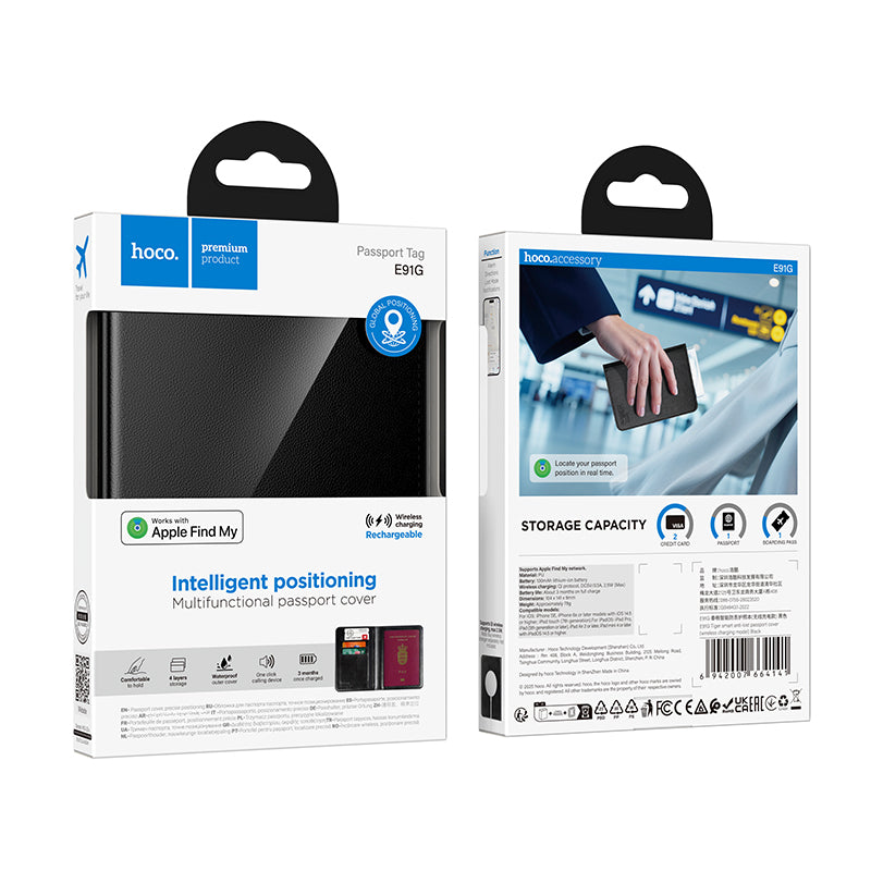 HOCO SmartTag Passport E91G pentru iOS Series, Negru