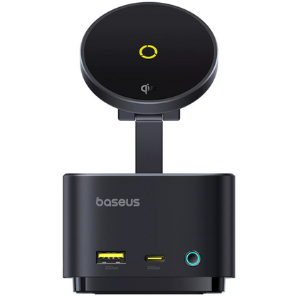 Hub Multifunctional Baseus MagPro II 7in1, 1 x USB-A - 2 x USB-C - 1 x HDMI - 1 x QI - 1 x SD - 1 x microSD, Negru Resigilat B00072900121-00