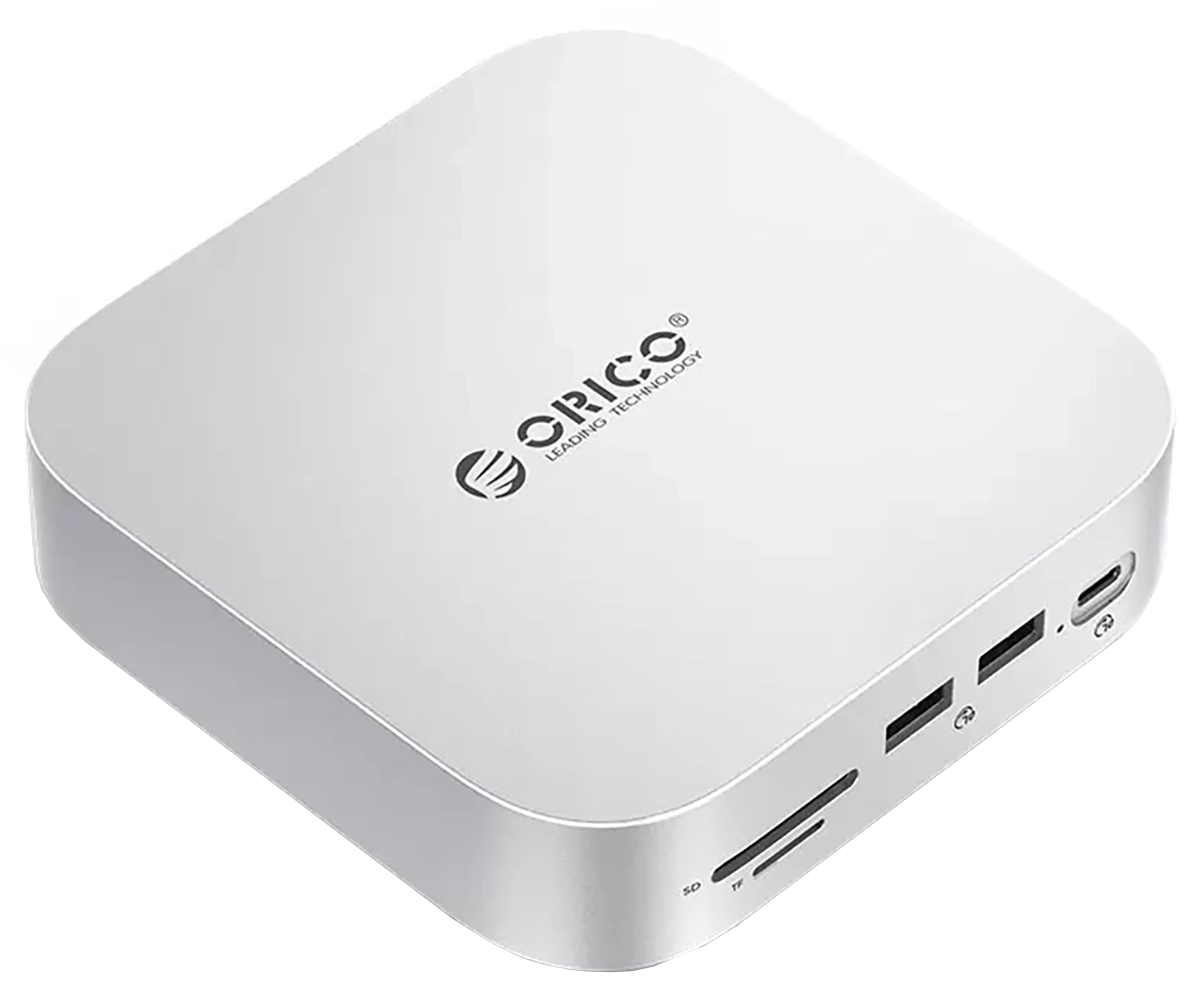 Hub Multifunctional Orico MiniLink M48PR pentru Apple Mac Mini M4, 9in1, Argintiu