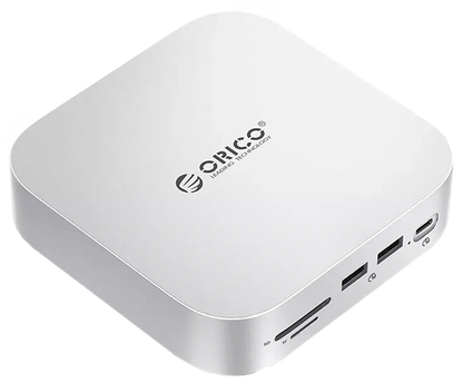 Hub Multifunctional Orico MiniLink M48PR pentru Apple Mac Mini M4, 9in1, Argintiu