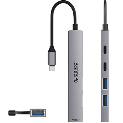 Hub USB-C Orico YSB4-U2, 1 x USB-A 3.0 - 2 x USB-A - 2 x USB-C, Gri