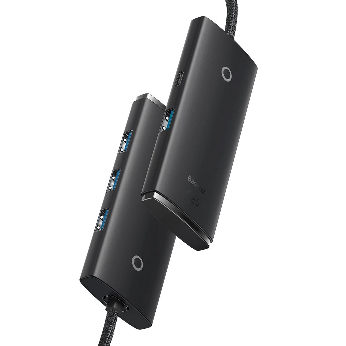 Hub USB Baseus Lite, 4 x USB-A 3.0 - 1 x USB-C, 2m, Negru WKQX030201