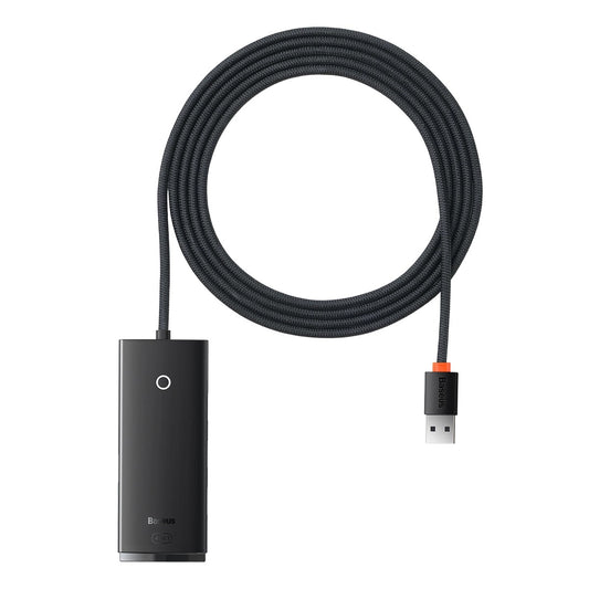 Hub USB Baseus Lite, 4 x USB-A 3.0 - 1 x USB-C, 2m, Negru WKQX030201