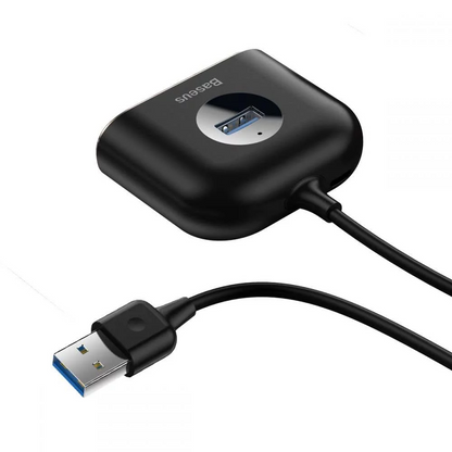 Hub USB Baseus Square, 1 x USB-A 3.0 - 3 x USB-A, Negru CAHUB-AY01