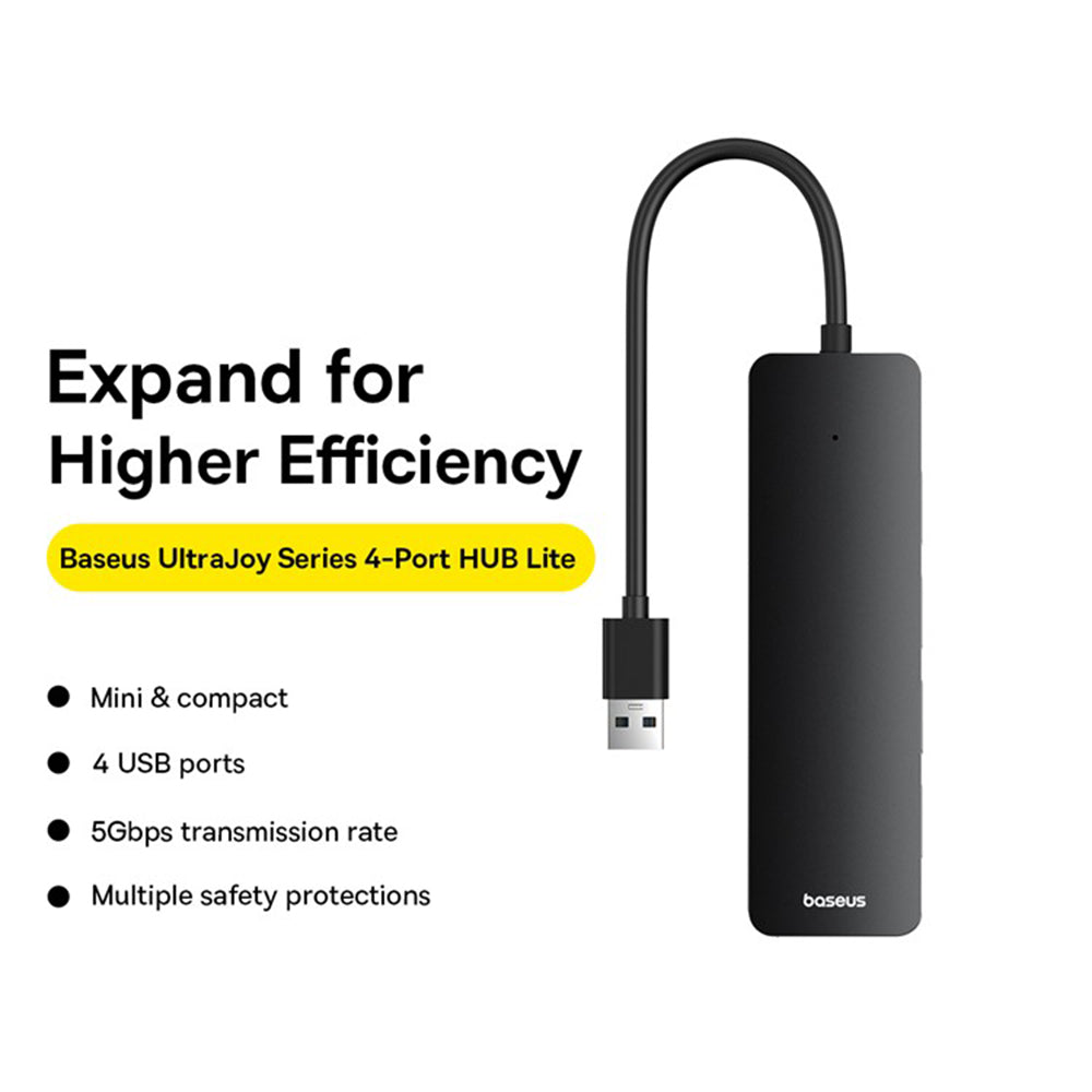 Hub USB Baseus UltraJoy, 4 x USB-A 3.0, 0.15m, Negru B0005280B111-00