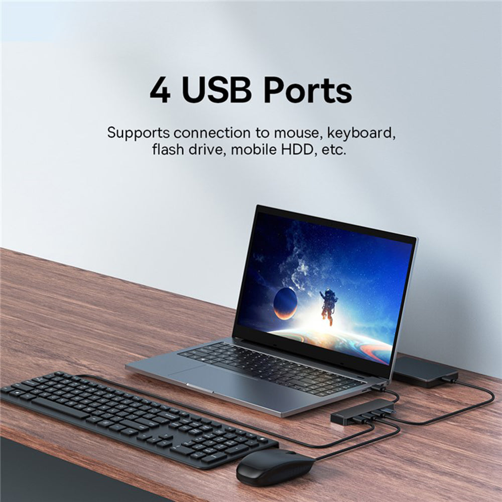 Hub USB Baseus UltraJoy, 4 x USB-A 3.0, 0.15m, Negru B0005280B111-00