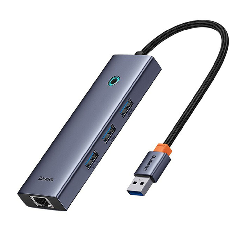Hub USB Baseus UltraJoy, 3 x USB-A 3.0 - 1 x RJ45, Gri B0005280A813-01
