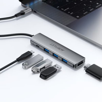 Hub USB-C Acefast J16, 5in1, Gri