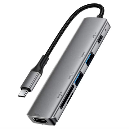 Hub USB-C Acefast J18, 6in1, Gri