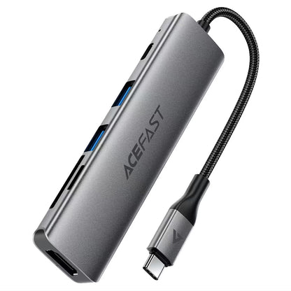 Hub USB-C Acefast J18, 6in1, Gri