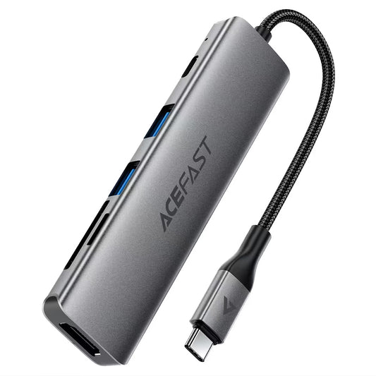 Hub USB-C Acefast J18, 6in1, Gri