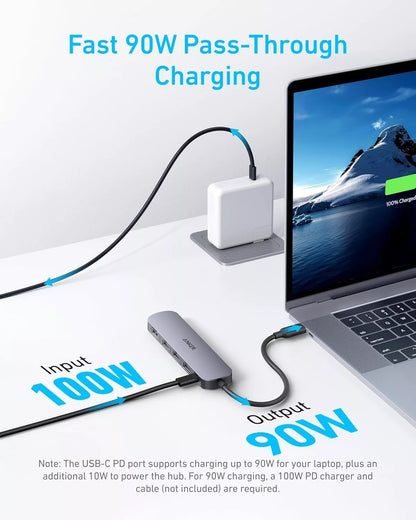 Hub USB-C Anker, 2 x USB-A - 1 x USB-A 3.0 - 1 x USB-C - 1 x HDMI, Gri A8357HA0