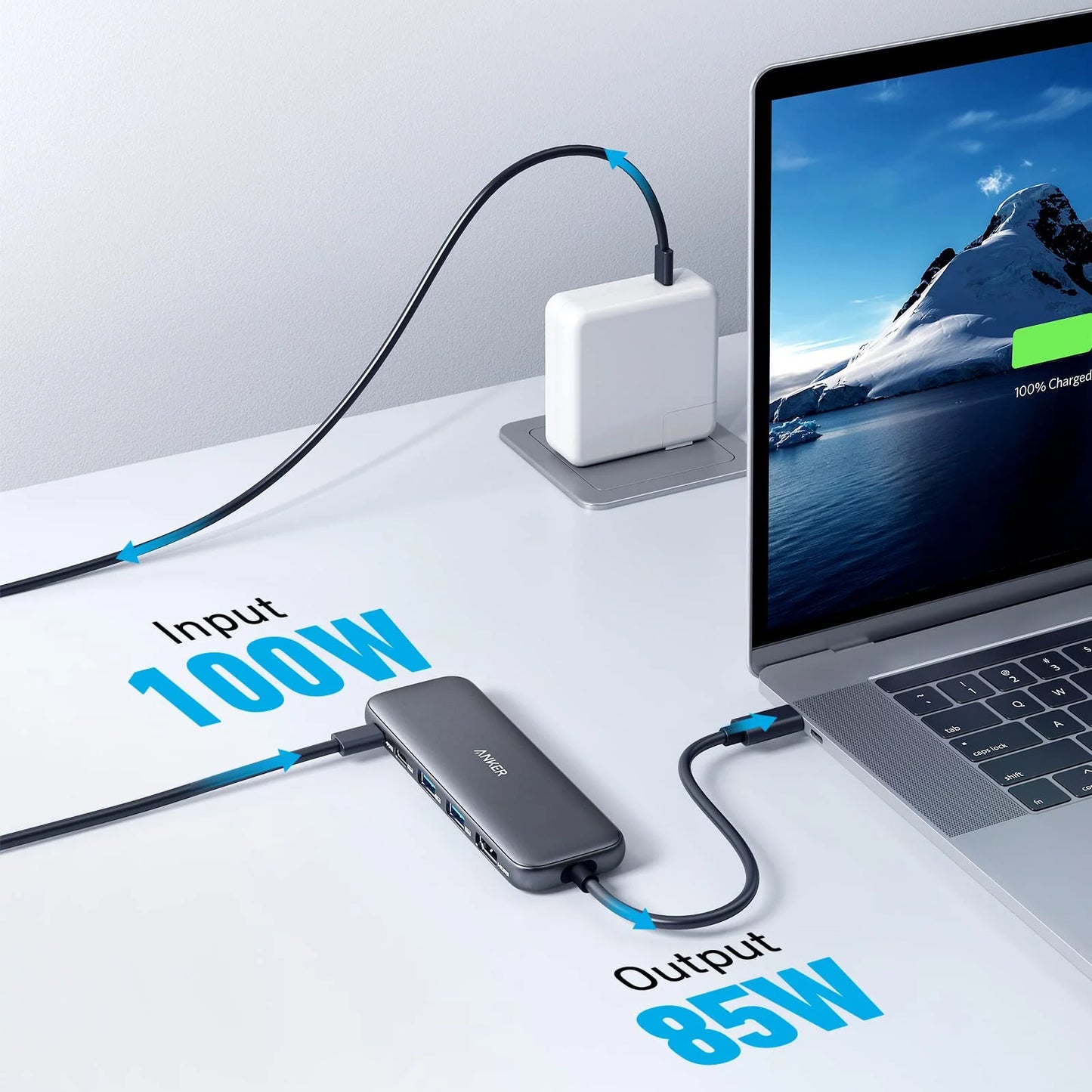 Hub USB-C Anker 332, 2 x USB-A - 2 x USB-C - 1 x HDMI, Gri A8355H11