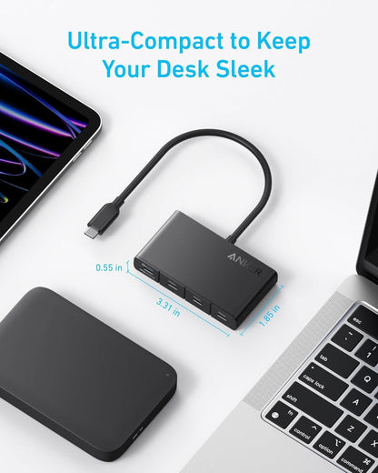 Hub USB-C Anker, 4 x USB-C, Negru A8340GA1