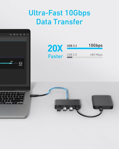 Hub USB-C Anker, 4 x USB-C, Negru A8340GA1