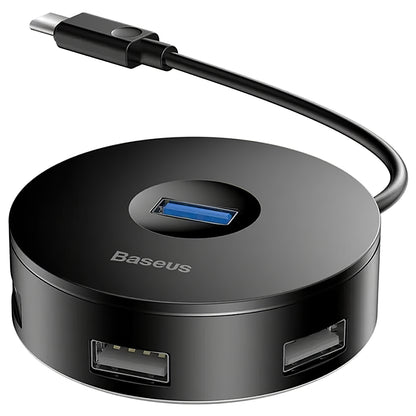 Hub USB-C Baseus AirJoy, 3 x USB-A - 1 x USB-A 3.0, Negru CAHUB-G01