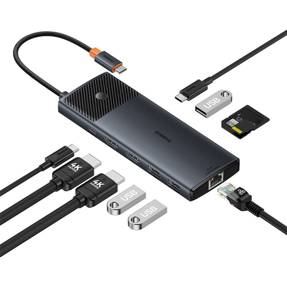 Hub USB-C Baseus Gleam II, 10in1, Negru B00061800123-00