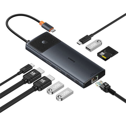 Hub USB-C Baseus Gleam II, 10in1, Negru B00061800123-00