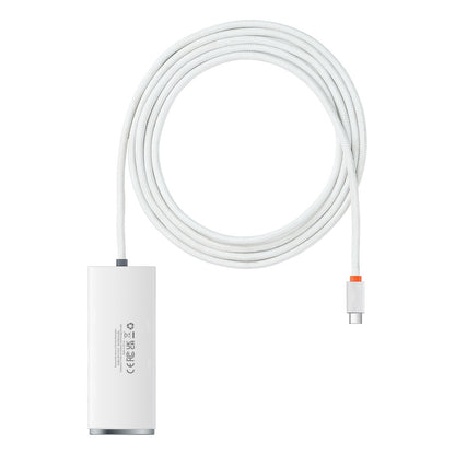 Hub USB-C Baseus Lite, 4 x USB-A 3.2, 2m, Alb
