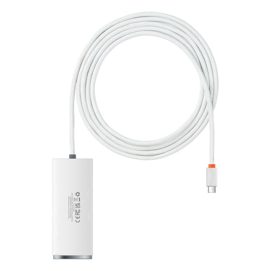 Hub USB-C Baseus Lite, 4 x USB-A 3.2, 2m, Alb