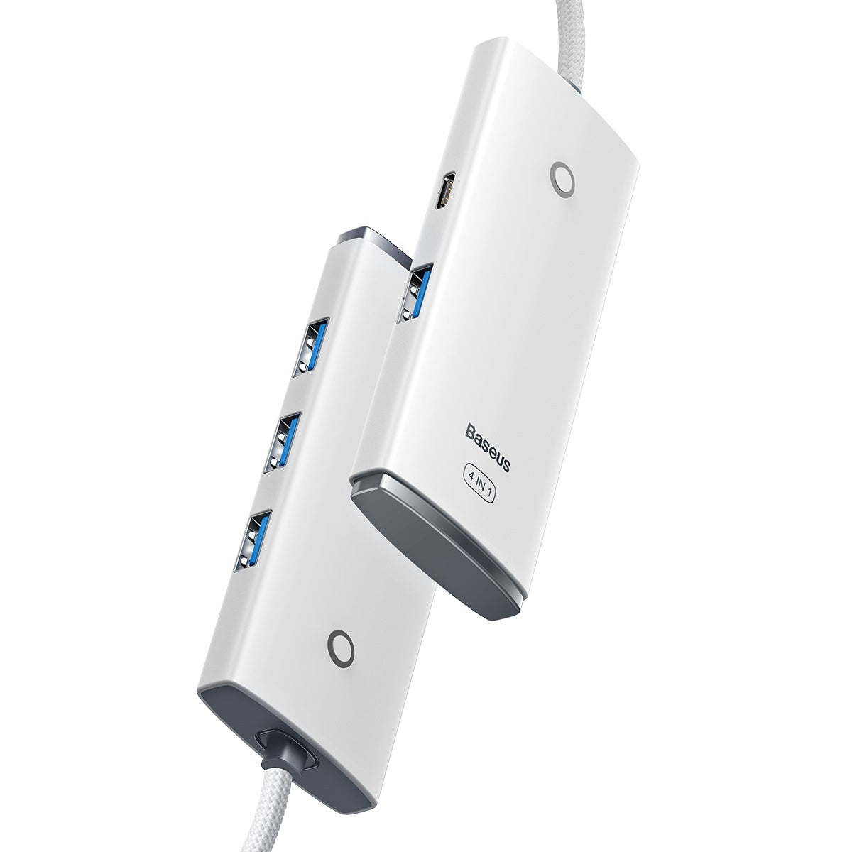 Hub USB-C Baseus Lite, 4 x USB-A 3.2, 2m, Alb