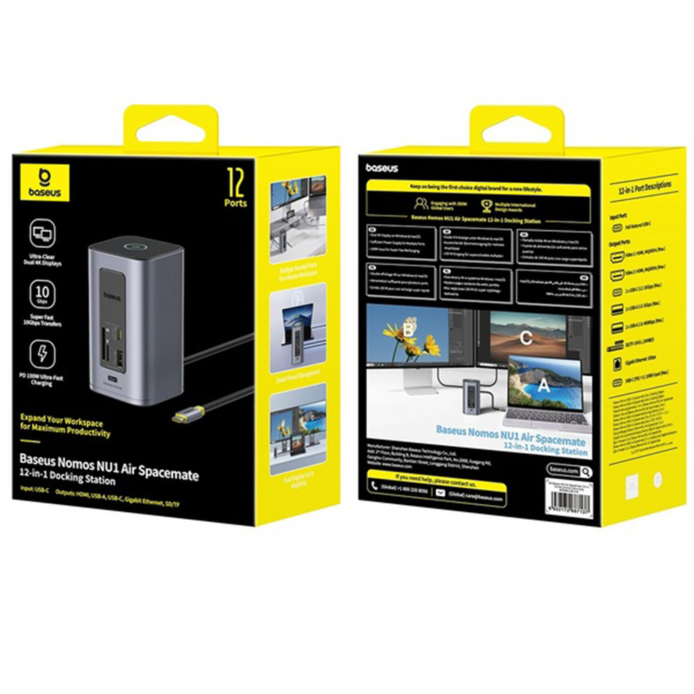 Hub USB-C Baseus Nomos NU1 Air Spacemate, 12in1, Gri B00061800123-00