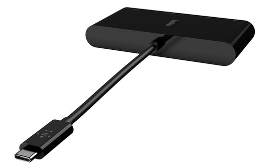 Hub USB-C Belkin Connect, 1 x USB-A 3.0 - 1 x HDMI - 1 x VGA - 1 x RJ45, Negru AVC005btBK