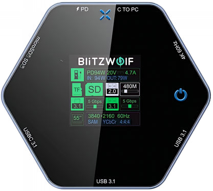 Hub USB-C BlitzWolf BW-TH16, 8in1, Gri