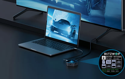 Hub USB-C BlitzWolf BW-TH16, 8in1, Gri