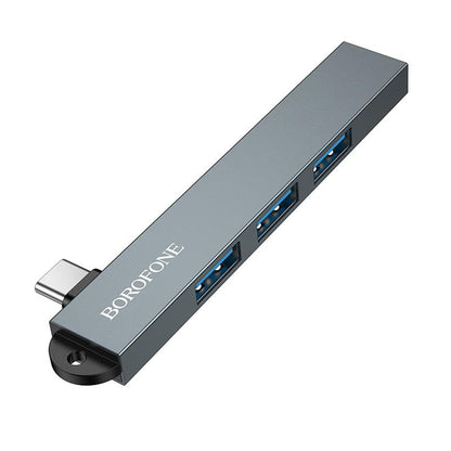 Hub USB-C Borofone FH1A, 4in1, Gri