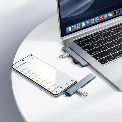 Hub USB-C Borofone FH1A, 4in1, Gri