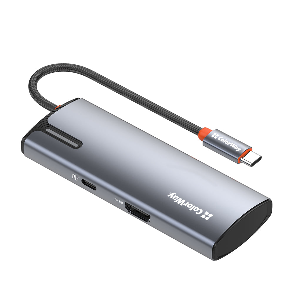 Hub USB-C ColorWay CW-HUB01, 5in1, Argintiu