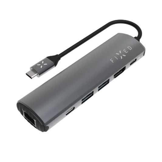 Hub USB-C Fixed Pro, 6in1, Gri