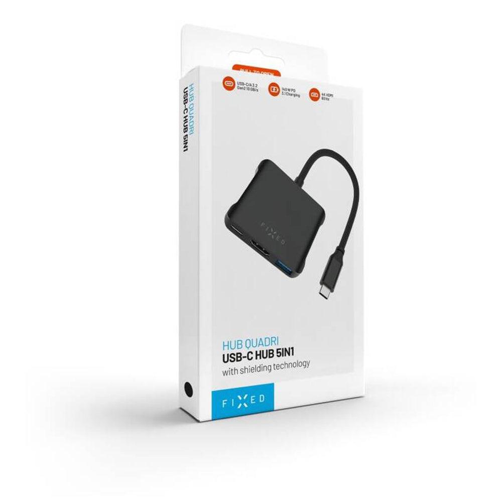 Hub USB-C Fixed Quadri, 5in1, Negru