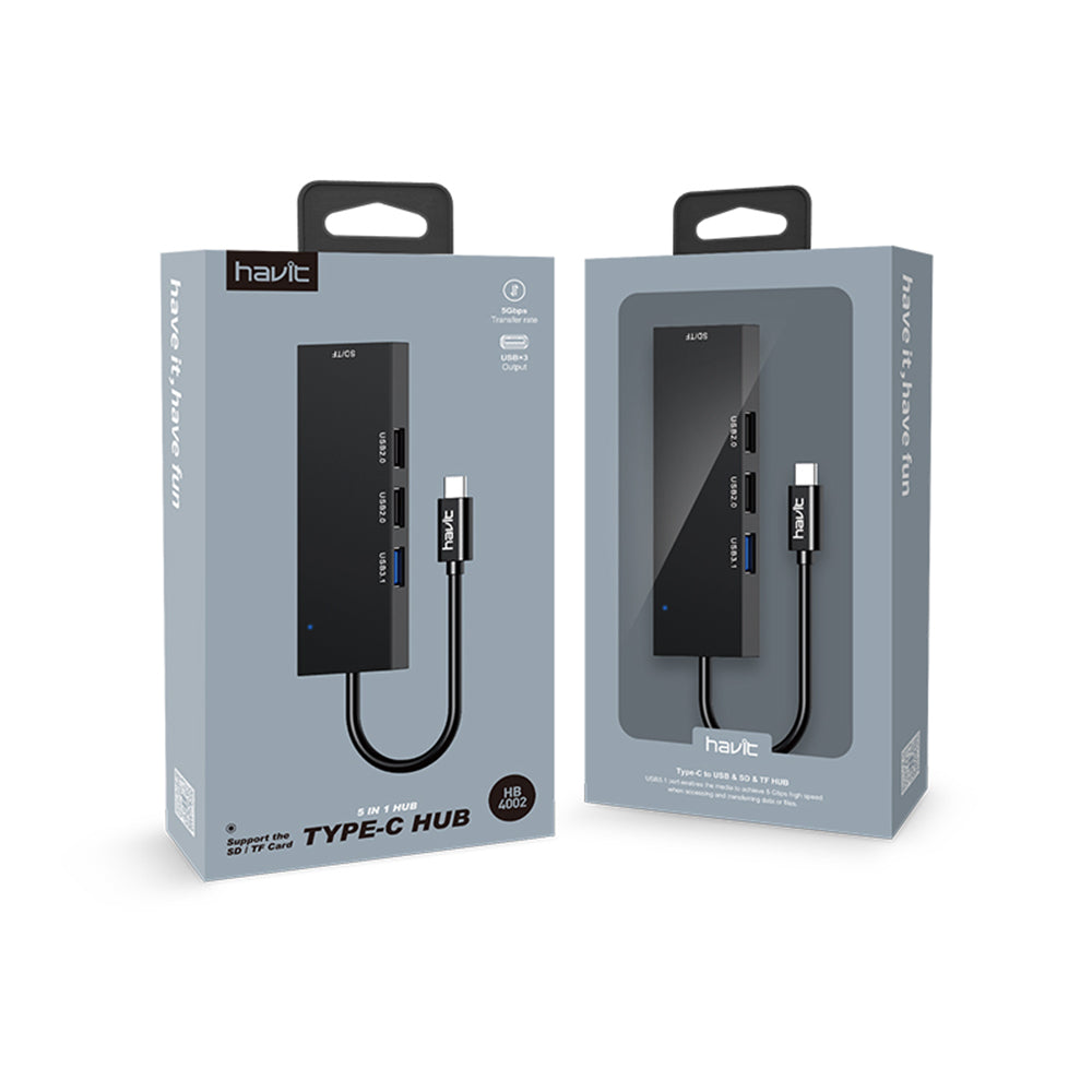 Hub USB-C HAVIT HB41, 4in1, Argintiu