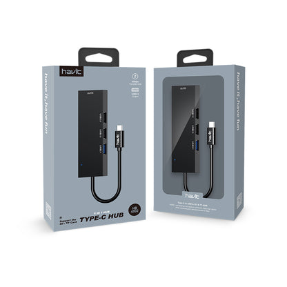 Hub USB-C HAVIT HB41, 4in1, Argintiu