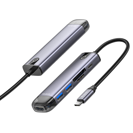 Hub USB-C McDodo HU-7740, 6in1, Gri