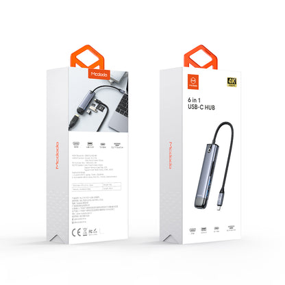 Hub USB-C McDodo HU-7740, 6in1, Gri
