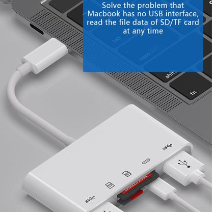 Hub USB-C OEM NK-1032TC, 2 x USB-A - 1 x USB-C - 1 x SD - 1 x microSD, Alb
