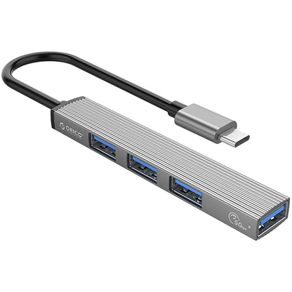 Hub USB-C Orico AH-A13, 1 x USB-A 3.0 - 3 x USB-A, Gri