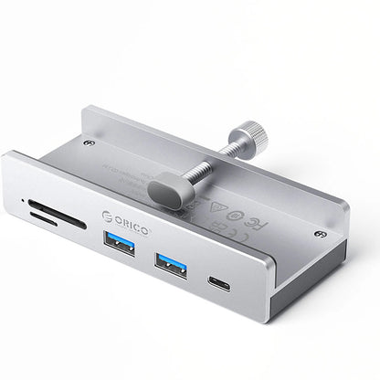 Hub USB-C Orico MH5PC Clamp, 2 x USB-A 3.2 - 1 x USB-C - 1 x SD - 1 x microSD, Argintiu