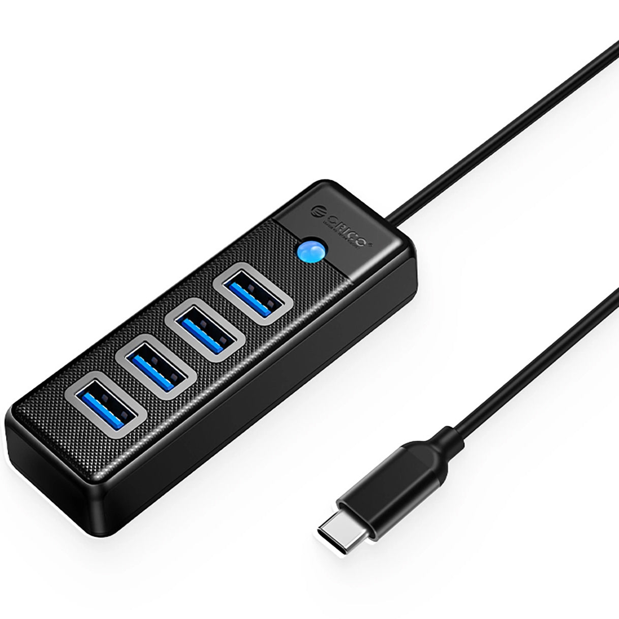 Hub USB-C Orico PW4U-C3, 4 x USB-A 3.0, Negru