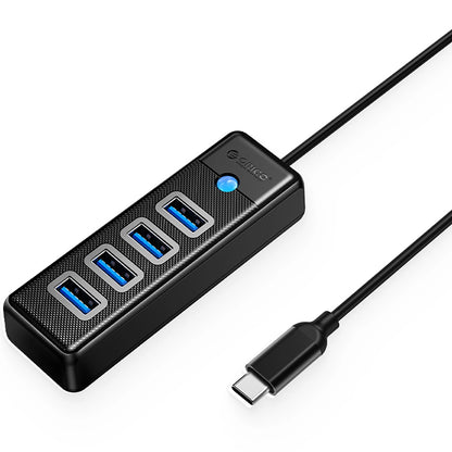Hub USB-C Orico PW4U-C3, 4 x USB-A 3.0, Negru