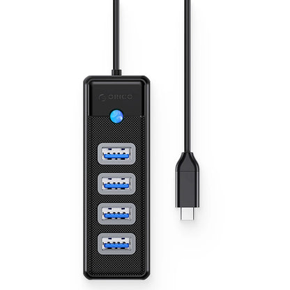 Hub USB-C Orico PW4U-C3, 4 x USB-A 3.0, Negru