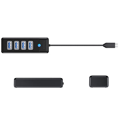 Hub USB-C Orico PW4U-C3, 4 x USB-A 3.0, Negru