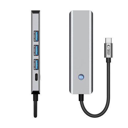 Hub USB-C Tech-Protect HB01, 1 x USB-A 3.0 - 2 x USB-A - 1 x USB-C - 1 x HDMI, Gri