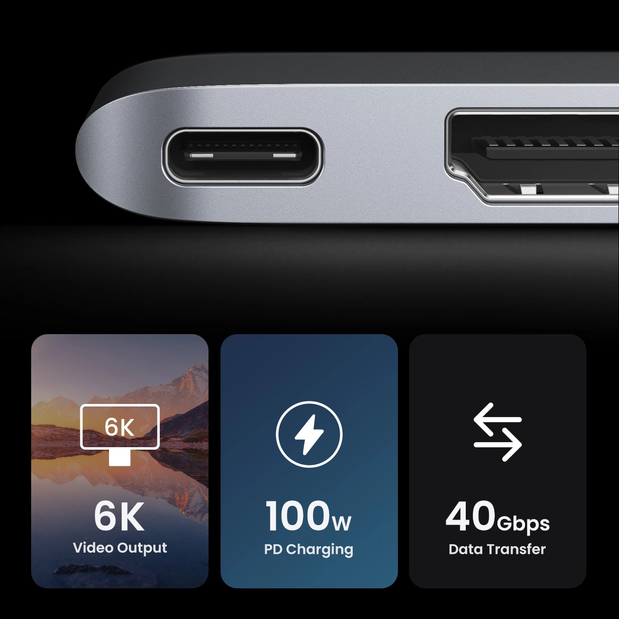 Hub USB-C UGREEN CM380 (80856)  pentru Apple MacBook Pro / Air Series, 2 x USB-A 3.0 - 1 x USB-C - 1 x HDMI - 1 x SD - 1 x microSD